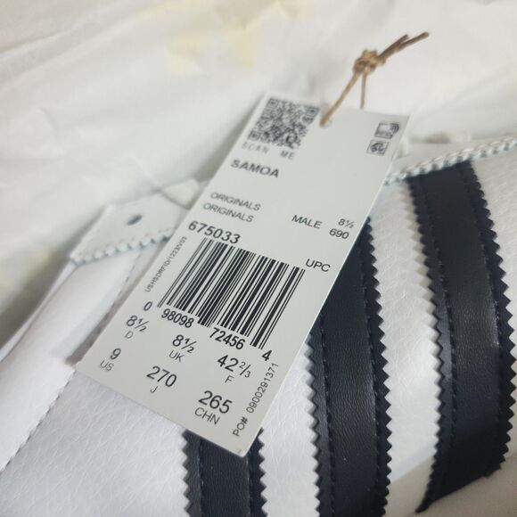 Adidas Samoa Men’s Size 9 Sneakers Cloud White 675033 NWB NIB Casual Classics - Picture 10 of 16